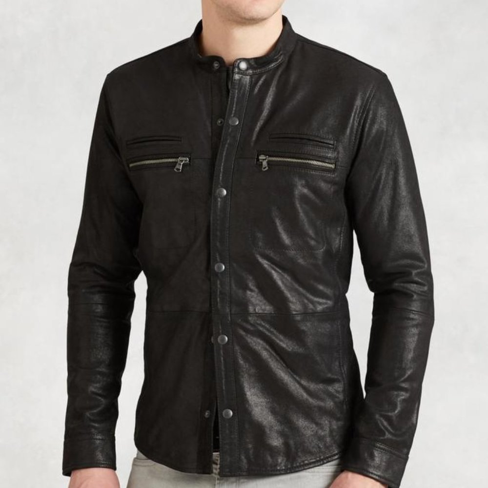John Varvatos Star USA Goat Leather Shirt Jacket Men’s M